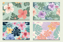 Pastel Tropical Flowers Cutting Boards sublimation Designs Product Image 2