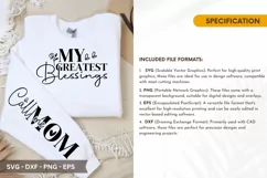 My Greatest Blessings SVG - Mother's Day Sleeve T shirt Desi Product Image 2