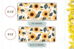 Sunflowers Mug Wrap, Floral Mug Sublimation Design Product Image 2