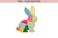 Patchwork rabbit png design for T-shirts Product Image 2