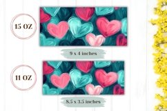 Cartoon Love Mug Design, Pink Love Hearts Mug Template Product Image 2