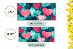 Cartoon Love Mug Design, Pink Love Hearts Mug Template Product Image 2
