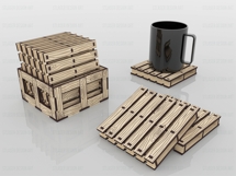 Boxed Pallet Coaster Svg Files, Laser Cutting Files Product Image 2