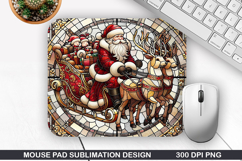 Santa Mouse Pad Sublimation, Christmas Mouse Pad PNG Design Product Image 1