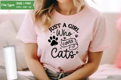Just A Girl Who Loves Cats SVG Cut File | Cat SVG Design Product Image 2