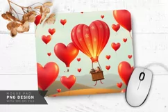 Hot Air Balloon Love Mouse Pad PNG Design Product Image 1