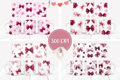 Cute Bows Mug Wrap Designs, Valentine Mug Sublimation Product Image 2