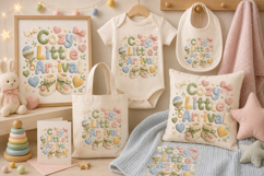 Little Bundle Love PNG, Pastel Baby Sublimation Clipart Product Image 2