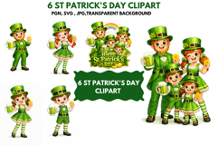 St Patrick’s Day Clipart Bundle 6 PNG SVG JPG Product Image 1