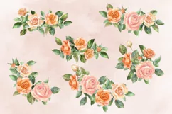 Yellow roses clip art. Floral clipart watercolor. Rose png Product Image 2