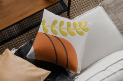 Minimalist Orange Arch and Leaf Embroidery Design Product Image 2