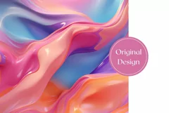 Wave Liquid Tumbler Wrap Design, Colorful Tumbler Design PNG Product Image 2