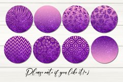 Glitter Floral design | Round earring sublimation bundle Product Image 2