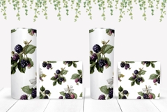 Blackberry Tumbler Wrap Design, Floral Tumbler Template Product Image 2