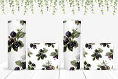 Blackberry Tumbler Wrap Design, Floral Tumbler Template Product Image 2