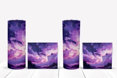 Purple Tumbler Wrap Design, Clouds Tumbler Sublimation Product Image 2