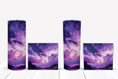 Purple Tumbler Wrap Design, Clouds Tumbler Sublimation Product Image 2
