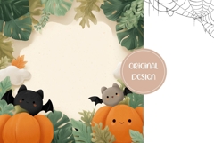 Cartoon Halloween Pumpkins Backgrounds, Halloween Print Product Image 2