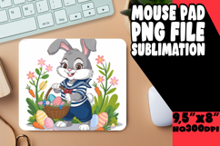 CHEERFUL MOUSE PAD SUBLIMATION PNG, Easter Bunny Product Image 1