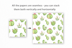 Watercolor Cactus Seamless Pattern Product Image 2