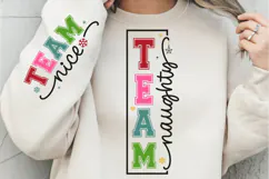 Team Naughty SVG, Team Nice PNG, Family Christmas Shirt PNG Product Image 2