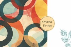 Cute Retro Pillow Case Design, Circles Pillowcase Design Product Image 2