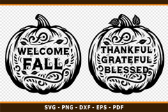 Round Fall Pumpkin Signs SVG, hello pumpkin clipart SVG PNG Product Image 2