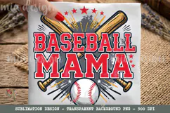 Baseball Mama PNG, Sports Game Day Star Sublimation Design Product Image 1