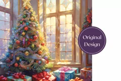 Christmas Tumbler Wrap, Christmas Tree Tumbler Wrap Design Product Image 2
