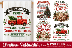 Christmas Kitchen Towel Sublimation, Vintage Christmas PNG Product Image 1