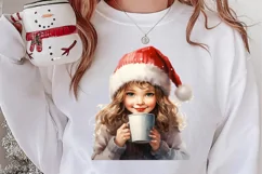 Christmas Little Girl Clipart Sublimation, Christmas PNG Product Image 2
