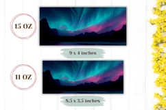 Sky Mug Wrap, Nothern Lights Mug Design, Neon Pink Mug PNG Product Image 2