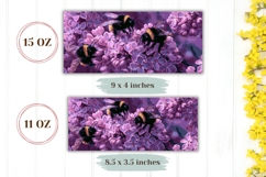 Lilac Mug Design, Summer Mug Sublimation, Cute Bee Mug Wrap Product Image 2
