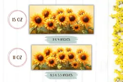 Sunflowers Mug Sublimation, Cartoon Sunflowers PNG Product Image 2