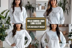 Bella Canvas 3501 Long Sleeve Mockups, White Long sleeve Product Image 1