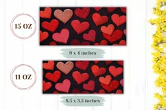 Knitted Love Hearts Mug Wrap, Red Love Mug PNG Product Image 2