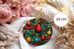 Art Christmas Tree Ornament PNG, Winter Ornament Print Product Image 2