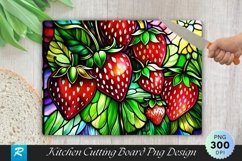 Stained Glass Strawberry Cutting Board Sublimation Design Product Image 1