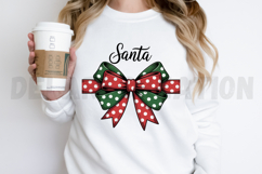 Christmas Coquette Santa Bow PNG Design Product Image 2