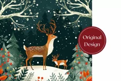 Christmas Tumbler Wrap, Christmas Deer Tumbler Sublimation Product Image 2