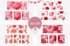 Red Roses Mug Designs, Watercolor Roses Mug Sublimation Product Image 2