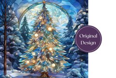 Stained Glass Christmas Tree Tumbler Wrap Design Product Image 2