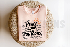 Peace Love And Pontoons Hand Lettering Vector Illustration Product Image 2