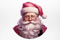 Vintage Black Pink Santa Claus Sublimation PNG Product Image 2