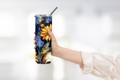 Skull and flower watercolor tumbler wrap sublimation Product Image 2