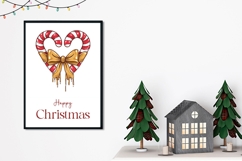 Cartoon Christmas Cansy Cane Greeting Card, Christmas Card Product Image 2