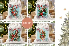 Vintage Candy Cane Santa Sack, Kids Santa Sack Designs Product Image 2