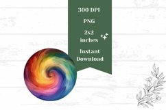 Colorful Round Earrings, Rainbow Swirl Earring Template Product Image 2