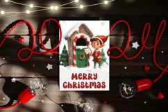 Merry Christmas Greeting Cards, Christmas Elf Printable Product Image 2