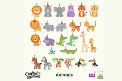 Wild Birthday Party Animals SVG PNG, Jungle Safari Clipart Product Image 2